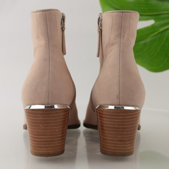 Linea Paolo Womens Westly Boot Size 8.5 Blush Suede Block Heel Pointed Bootie - Picture 4 of 12